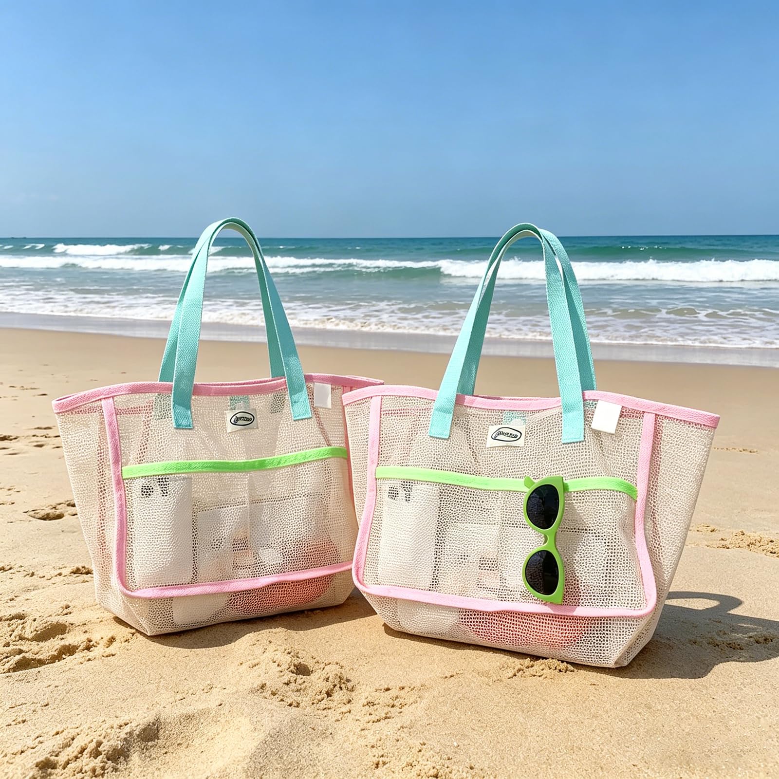 Tote Bag Beach - Bolsas de Praia para Mulheres, Coloridas,