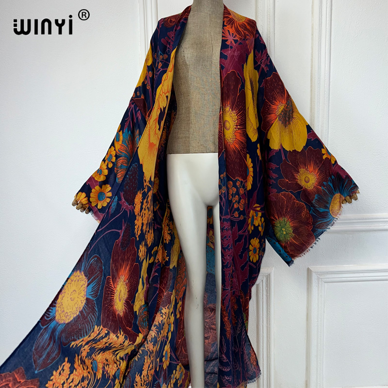 WINYI África Moda Verão Kimono - Cover Up Kaftan avaliação e preço