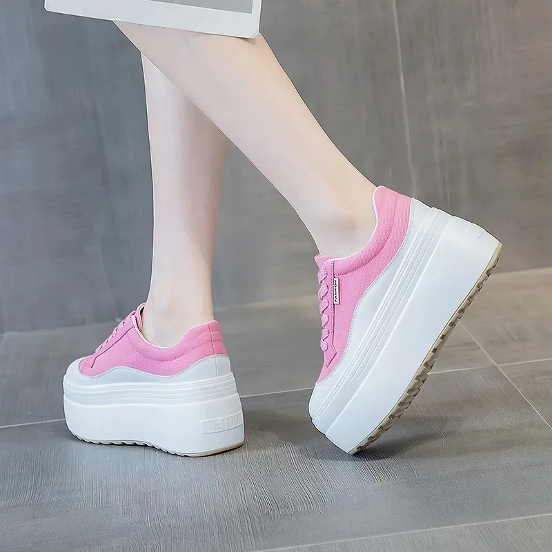 8cm nova lona de couro genuíno - Wedge Espadrille Women avaliação e preço
