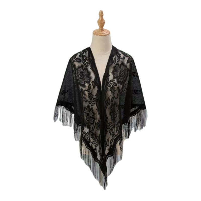 Xale Floral de Renda para Mulh - Kimono Sheer Floral avaliação e preço